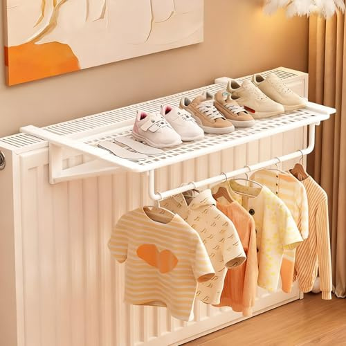 Towel Rail Holder, Strong Iron Build, Adjustable Telescopic Arms, No Drilling, Organize Towels and Bathroom Utensils
