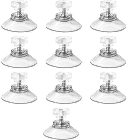 10st sugproppar, 30mm, transparenta silikonfästen med räfflad mutter, för glasbord, trädgårdsmöbler, fönster, badrumsväggar