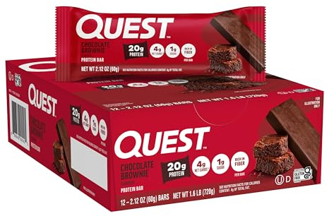 Quest Nutrition Chocolate Brownie Protein Bar, 20g Protein, 12 Count