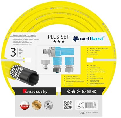 CELLFAST Reinigungsspritze Reinigungslanze Set Gartensprinkler Rasensprenger Für Rasen Blumen Pflanzen Schnellanschluss Verbindung Plus