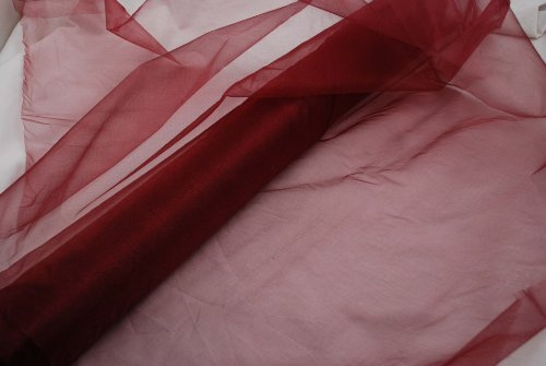 Organza 140 cm x 10 m - Dekostoff - Deko Stoff Organza Tisch Deko Stoff Tischdeko Dekoration (Bordeaux rot)