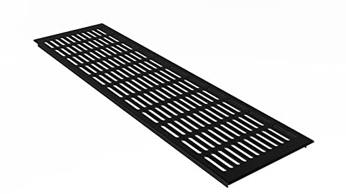 Lüftungsgitter Aluminium Stegblech - Schwarz pulverbeschichtet - Breite 150 mm - Diverse Längen (2000 mm)