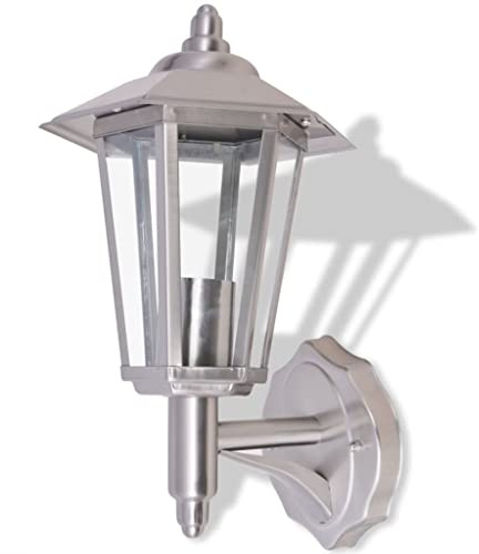 vidaXL Edelstahl Außenleuchte Außenwandlampe Gartenlampe Gartenleuchte IP44 E27