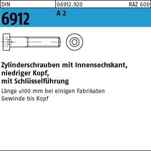 100 Innensechskant Zylinderschrauben DIN 6912 A2 M 6 x 20 V2A Niro Edelstahl