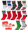Vertvie Unisex 12 Paire Chaussettes Noël en Coton Imprimé Motif Fantaisie Socquettes Socks Respirant Doux Hiver (Taille Unique, 12 Couleurs Mixtes F)
