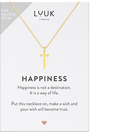 LUUK LIFESTYLE 925 Sterlingsilber Halskette mit Anhänger | Schmuckgeschenk für Freundin, Verlobte, Wasserfest, Hypoallergen, 50cm Verstellbare Kette