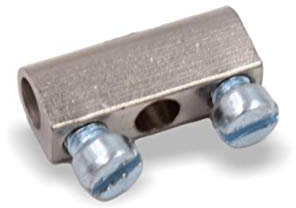 10x Drahtseilklemme Schlaufenbilder Lüsterklemmeneinsatz mit Schrauben 6 x 14 mm Messing für Seile mit 1,0-1,5mm | vernickelt