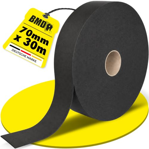 BMD Dichtungsband | 70 mm x 30 m | 5 Stück |Schall-Entkopplung und Geräusch-Abdichtung | für Metall-Profile und Unterkonstruktionen | Trockenbausysteme | Trennwandband