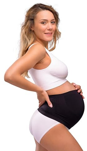 Carriwell Bandeau de Grossesse Sans Coutures | Ceinture Abdominale Respirante & Extensible | Soutien du Bas du Dos | Soulage les Douleurs Lombaires & les Tensions Musculaires | M