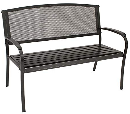 DEGAMO Gartenbank Como 2-sitzer 121cm aus Metall/Streckmetall, anthrazitgrau beschichtet