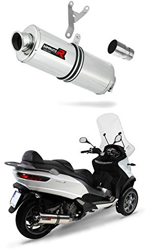 MP3 500/500 LT Marmitta racing OVAL Dominator Exhaust Terminale di Scarico Silenziatore 2008-2022