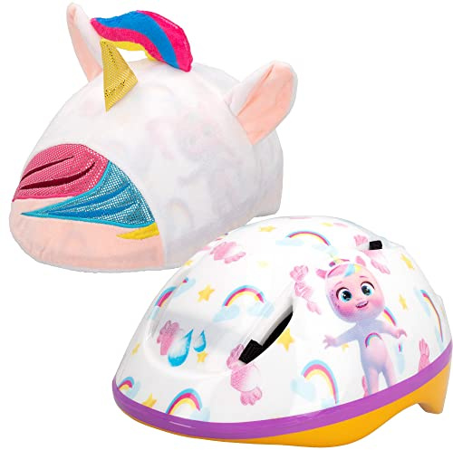 ColorBaby Casco con Funda 3D, Bebés Llorones, Casco Unicornio, Casco Bebé Llorón Dreamy, Casco para Bici/Patinete, Casco para niños 3 años, Medidas 20x26x13 cm