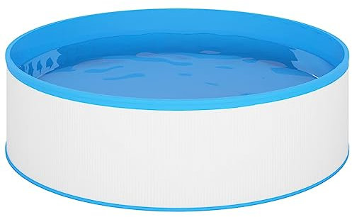 vidaXL Piscina Fuori Terra Vasca da Giardino Robusta Resistente Famiglia Divertimento Acqua 350x90 cm Bianca Struttura in Acciaio e PVC