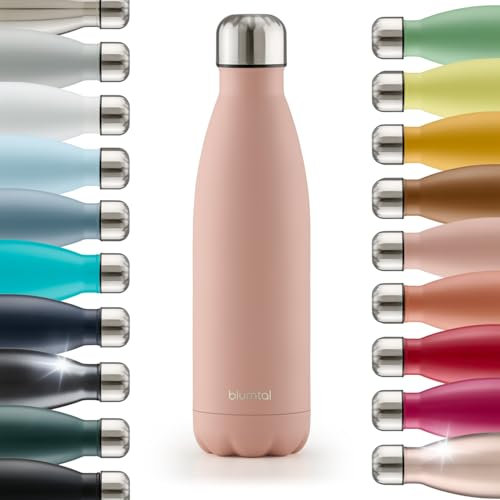 Blumtal Trinkflasche 750 ml Edelstahl - auslaufsichere Isolierflasche - BPA-freie Trinkflasche kalt & warm - doppelwandige Insulated Bottle - rostbeständige Isolierflasche Mellow Rose - Rosa