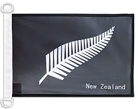 AZ FLAG Bootsflagge Neuseeland Farne 45x30 cm Kunststoffringe | Für außen und Boote Neuseeländische Bootsflagge New Zealand Fern wetterfest mit doppelten Nähten und verstärkten Kanten