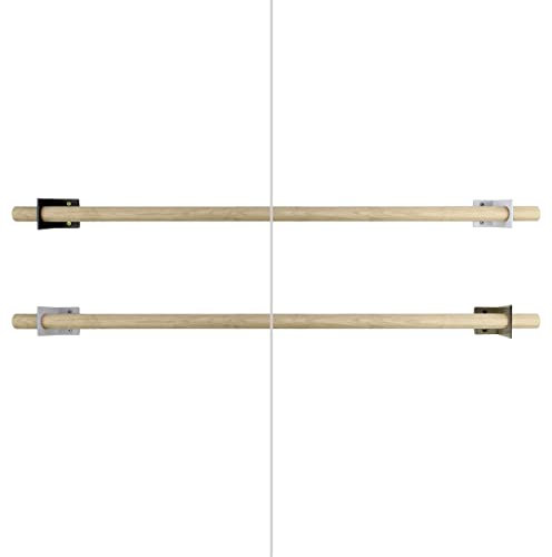 2x Natural Goods Berlin GARD KNIC, barra de colgar para chaquetas, toallas, utensilios de cocina, perchero, barra de cocina, barra para cortinas (Blanco, Barra redonda de 130cm)