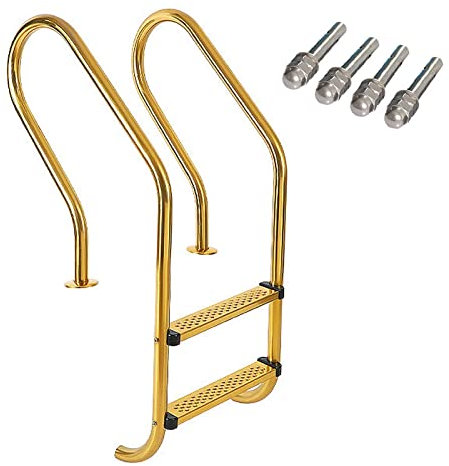 HOBIRD Swimmingpool Leiter Edelstahl Pool Rolltreppe 2 Stufen Anti -Schlupf -Pool -Pedalleiterpoolzubehör