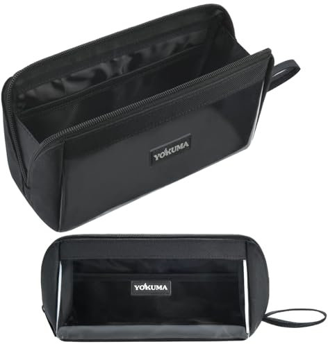 YOKUMA Federmäppchen mäppchen Durchsichtig federtasche federmappe etui Schule groß Kapazität für mädchen Teenager Erwachsene schlamppermäppchen federpenal Aesthetic Pencil case (schwarz)