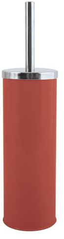 MSV - Brosse WC avec Support - INOX & Acier - pour Stockage Douche et Accessoires de Bain - Ø 11,5 x 40 cm - Terracotta - Idéal pour Produits de Soins Personnels