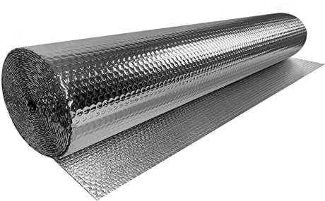 VA-Cerulean Film isolant, 1 x 10 m, 10 ㎡, double feuille à bulles en aluminium, isolation phonique, rétention de la chaleur, film isolant pour mur, toit, grenier, portes de garage