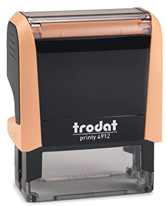 Personalisierter Adressstempel Trodat Printy 4912 Pastell Creme – Selbstfärbender Stempel mit individuellem Wunschtext zum Bestellen – 5 Zeilen Text, Abdruck 47 x 18 mm