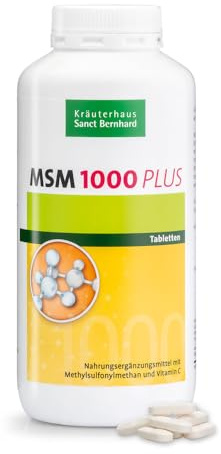 Sanct Bernhard MSM-1000-PLUS-Tabletten | Methylsulfonylmethan & Vitamin C | Vegan | 500 Tabletten