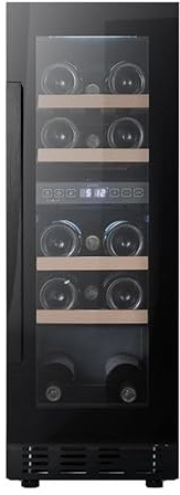 Cavin Arctic Collection 30D, Einbau-Weinkühlschrank schwarz 18 Flaschen, 2 Temperaturzonen, 18 Flaschen, 30 cm breiter Weinkühlschrank, ausziehbare Regale, B:29,5 H:82 T:57,5 cm