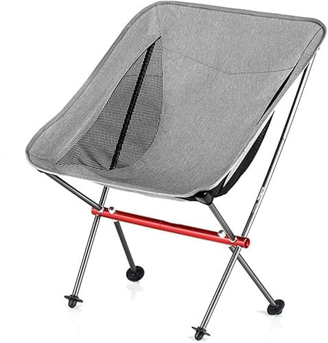 Klappbarer Campingstuhl Klappstuhl, Untertassenstuhl, Breite Kammer-Rückenlehne, Leichter, Tragbarer Angelstuhl, Camping-Strandstuhl Reisestuhl Faltstuhl Anglerstuhl ( Color : A-Gray , Size : 41*31*71