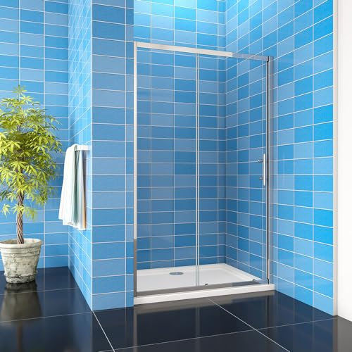 Acezanble 1000mm(Width) x 1850mm(Height) Sliding Showe 5mm Tempered Glass Door