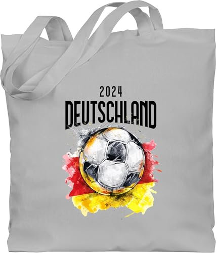 Baumwolltasche - Fußball EM WM - Taschen - Deutschland 2025 Germany - Unisize - Hellgrau - 2024 fanartikel europameisterschaft deutschland. tasche fussball fu ball logo em24 24 fussball-wm trikot