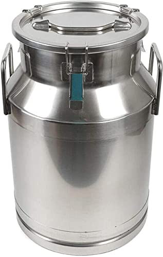 ASumPio Milchtransportdose Aus Edelstahl 304, Milcheimer, Weineimer, Flasche, Ölfass, Teekanister, Tragetasche Mit Silikonversiegeltem Deckel, Flüssig-Feststoff-Lagertank (50 L)