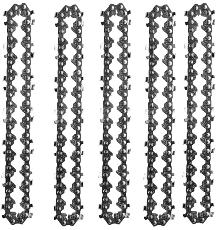JMORCO Sägeketten Mini-Stahl-Kettensägenkette, elektrisches Elektrosägen-Zubehör, Ersatz-Elektrokettensägenkette(6inch 5pcs)