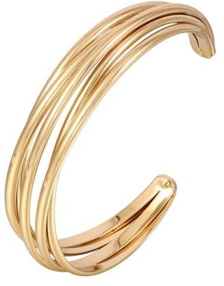Eigso Multilayered Plated Gold Kupfer Armreif Armband für Frauen Männer Mode Hochzeit Charming Armband für Frau Mann