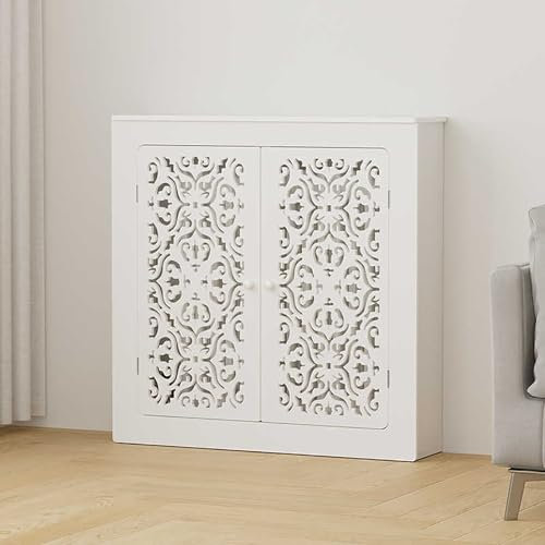 BAYTEWJX Heizungsabdeckung Heizkörper Abdeckung Verkleidung Klimaanlage Außengerät mit 2 Türen Radiator Cover Atmungsaktiv Wärmeableitung für Schlafzimmer Wohnzimmer Büro Flur Leicht zu Reinigen.