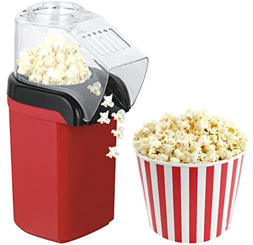 HSWOYEA Machine à Pop-Corn à air Chaud, Machine à Pop-Corn électrique Domestique 1200 W, avec Tasse à mesurer et Couvercle supérieur, pour la Famille, la fête, Le cinéma à Domicile