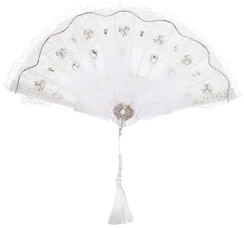 ABOOFAN Eleganter Maskeraden-fächer Handfächer Mit Federn Für Bühnenauftritte Von Mädchen