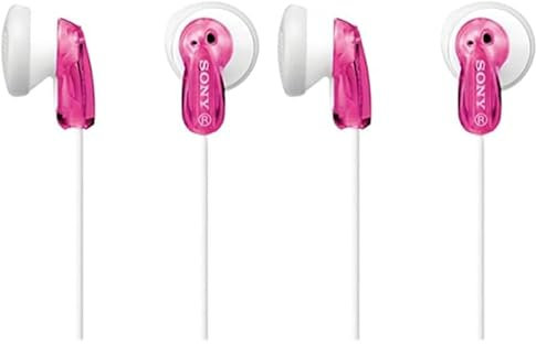 Sony MDR-E9LP In-Ear/In-Ohr Kopfhörer (1,2m Kabel, Neodym-Magnet, für MP3-Player, Walkman, iPod) Rosa, Uni (Packung mit 2)