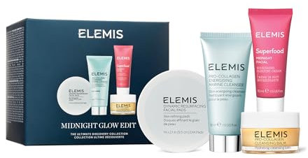 ELEMIS Midnight Glow Skincare Gift Set for Women – Travel Size Face Care Essentials for Radiance & Hydration – Luxury Self-Care & Birthday Gift for Women