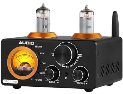 HiFi 5.0 Amplificatore valvolare USB DAC Ricevitore stereo COAX/OPT Amplificatore audio digitale for la casa con VU Meter 100W+100W