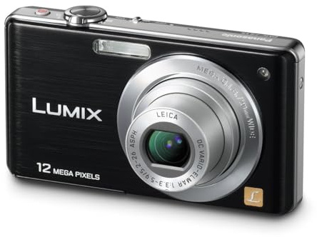 Panasonic Lumix DMC-FS15 Digital Camera 12 Megapixels 5x Optical Zoom 6.9 cm (2.7 Inch) Display Image Stabiliser Black (Renewed)