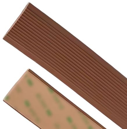 Treppenkantenprofil Rutschfester Treppenkantenschutz aus Vinyl, Selbstklebender Bodenkantenschutz für Fliesen, Holz und Metalltreppen, Kantenkantenschutz in Verschiedenen Größen(Brown,1m(3.3ft))