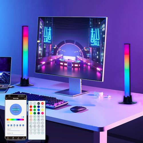 Lnopever Smart LED Lightbar,32.5cm RGB IC Lightbar, TV Hintergrundbeleuchtung Ambient Sync mit Musik und APP Steuerung,Bluetooth-Verbindung mit Fernbedienung, 8 Dynamische Modi für Gaming, PC, TV