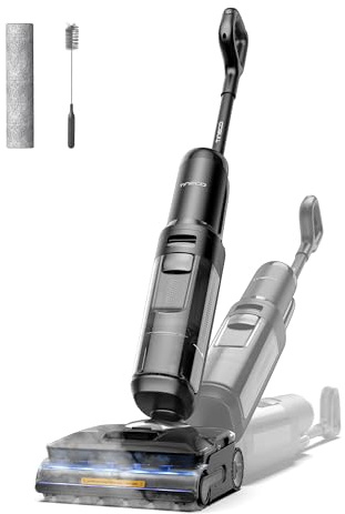 Tineco FLOOR ONE S7 Stretch Steam Lavapavimenti Aspirapolvere a Vapore Senza Fili, 140℃ HyperSteam, 180° Posizione Piana, Design Anti-Ingroppamento, Auto-pulizia FlashDry, Fino a 80 min di autonomia