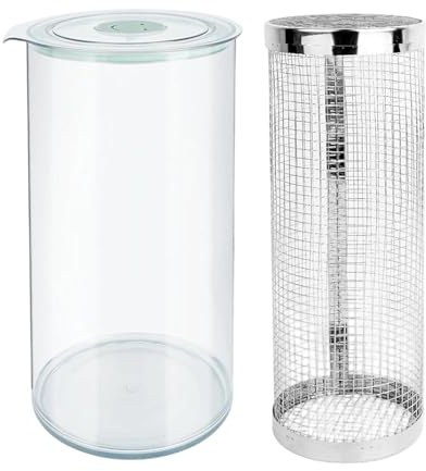 Frfik Shaker pour Paner les Aliments - Distributeur Transparent à 360°, Bol à Farine pour Poulet avec Couvercle | Idéal pour Cuisine, Cuisson, Pâtisserie, Camping & Préparation des Repas