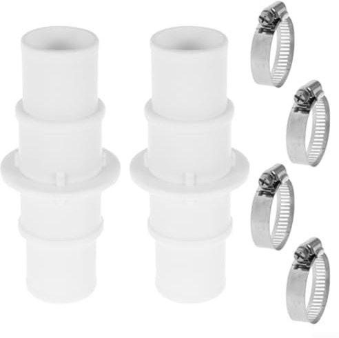 Poolschlauch Adapter Set zum Anschluss für Staubsauger inkl. 2 Kunststoffverbinder und 4 Schlauchschellen