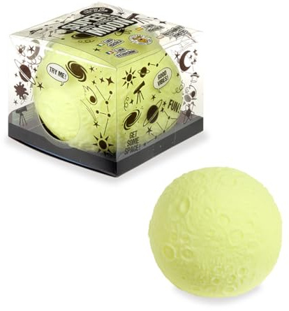 TRENDHAUS 967992 - XXL Anti-Stress Squeeze Super Moon, ca. 10 cm, Squishy in Mond-Form, nachtleuchtend, Stressball für Kinder und Erwachsene