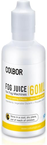 COLBOR CF5/CF3 - Líquido para máquina de niebla, 60.0 ml (60 ml), jugo de niebla de alta densidad, sin olor, a base de glicerina vegetal, líquido para máquina de humo para mini máquina de niebla