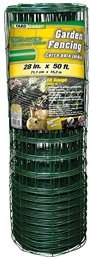 YARDGARD – 4 in. to 1 in. Mesh Welded Wire Fence – 28 in. x 50 ft. 16‑Gauge Vinyl Coated Galvanized Steel – for Rabbit Fencing | Garden Protection | Tree and Flower Barriers