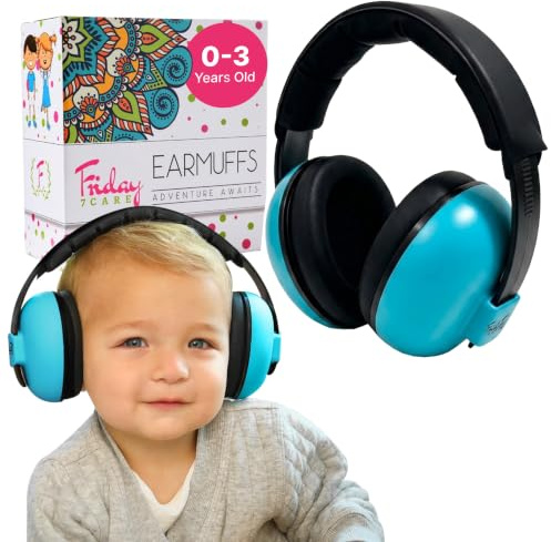 Venerdì 7Care Baby Paraorecchie antirumore per età da 0 a 24 mesi, blu.