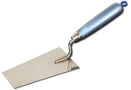 DEWEPRO Taloche Berner 145x80x55 mm – Truelle En Acier Inoxydable Avec Manche En Bois Verni – Petite Truelle De Maçon Pour Enduit, Stuc Et Mortier – Outil Robuste Pour Professionnels Et Bricoleurs